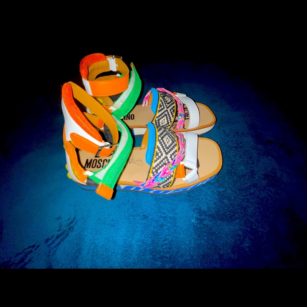 MOSCHINO Tribal Print Sandals Size 12.5